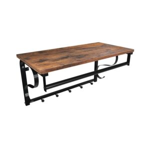 Songmics Vintage Floating Coat Rack Rustic Brown Hat Shelf