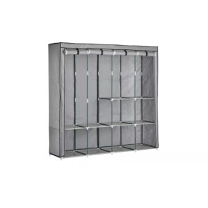 Argos Home Triple Modular Fabric Grey Black Wardrobe
